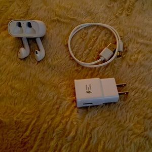 Apple AirPods With Charging Cord & Portable 1 Piece Storage Charging Case